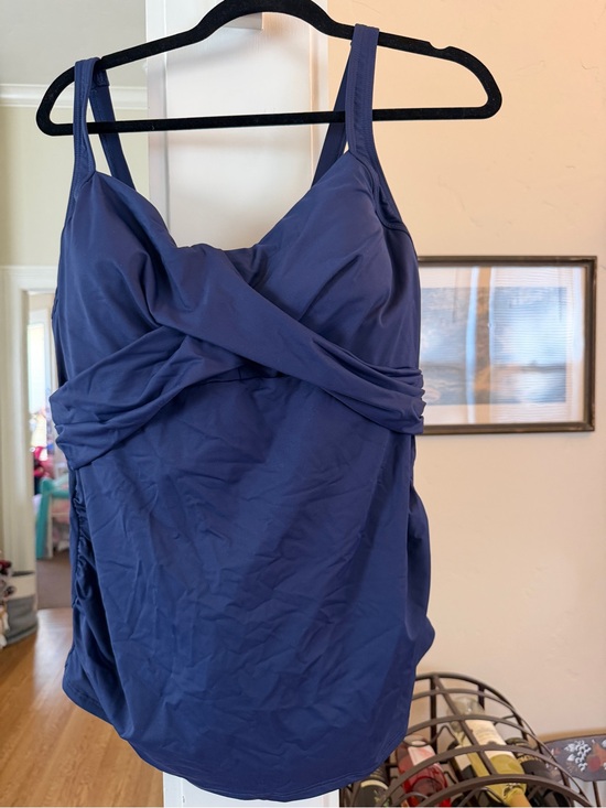 Lands' End Other - Lands' End Navy Blue Twist-Front Women's Tankini Top